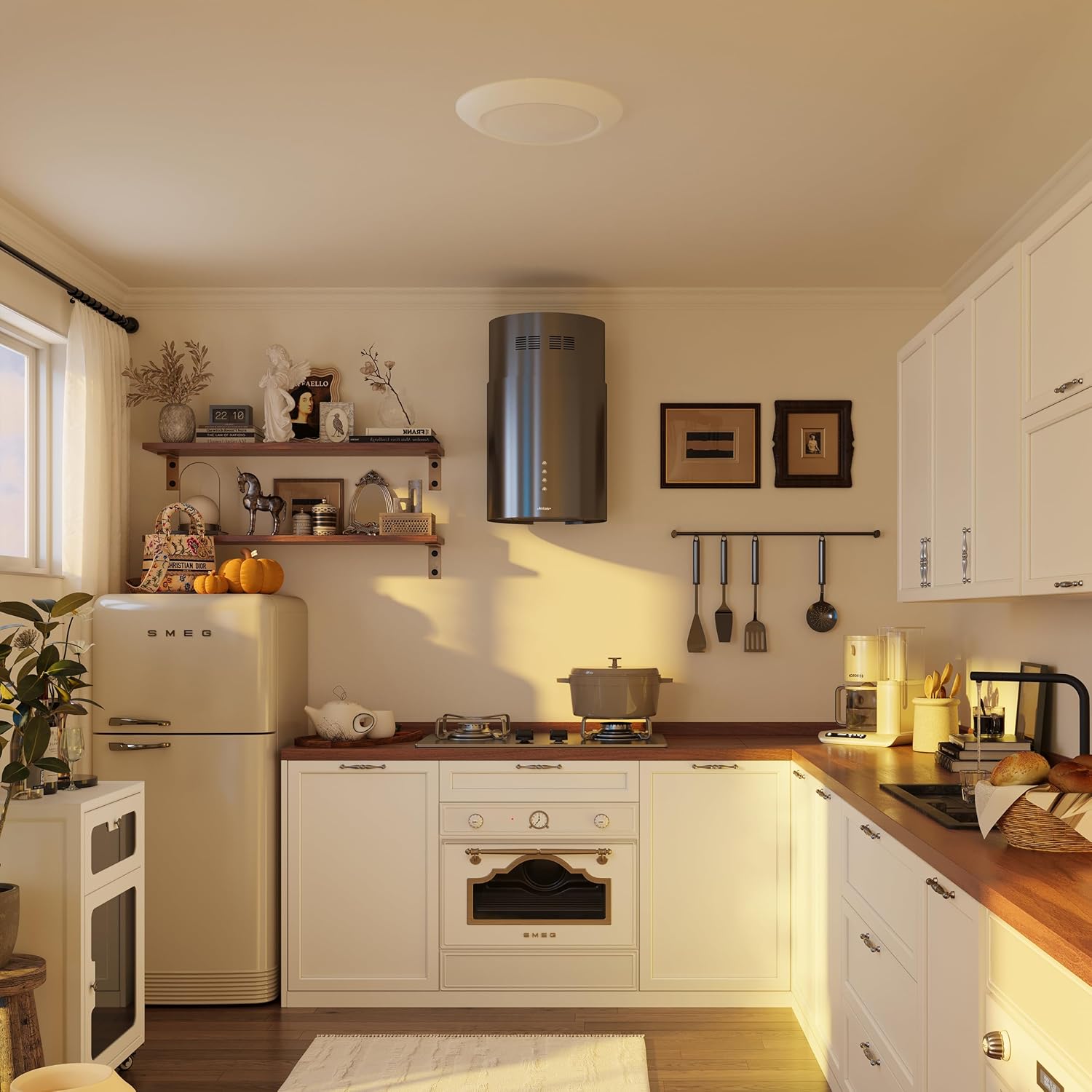 GETINLIGHT 7.5-Inch LED Disk Lights, Dimmable Surface Mount, 5 Color Temperature Selection, 4-Pack, Matte White, ETL Listed, IN-0301-4-WH-5T