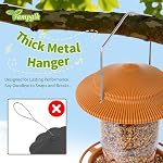 Outdoor Bird Feeder, Retractable Bird Feeder Hanging, Metal Hanger, Rainproof & Leak-Proof, Terracotta, Pack of 2