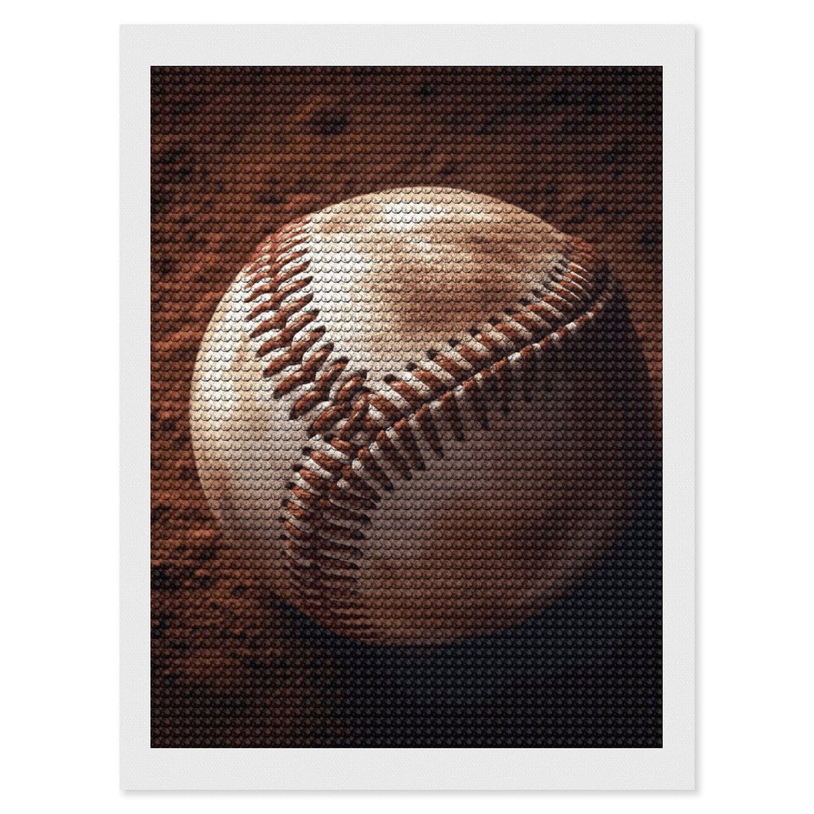 Baseball Diamond Painting Kits for Adults, DIY 5D Diamond Painting Kits for Beginners, Round Full Drill Diamond Dots Paintings, Diamonds Pictures Gem Art for Crafts Home Decor 12"x16"