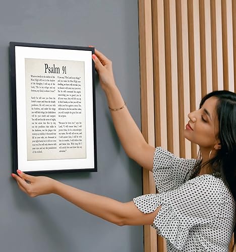 Miniatura 2 de Póster enmarcado del Salmo 91 con impresión del Salmo 91, arte de pared cristiano del Salmo 91, póster de regalo religioso Salmo 91, versículo de la