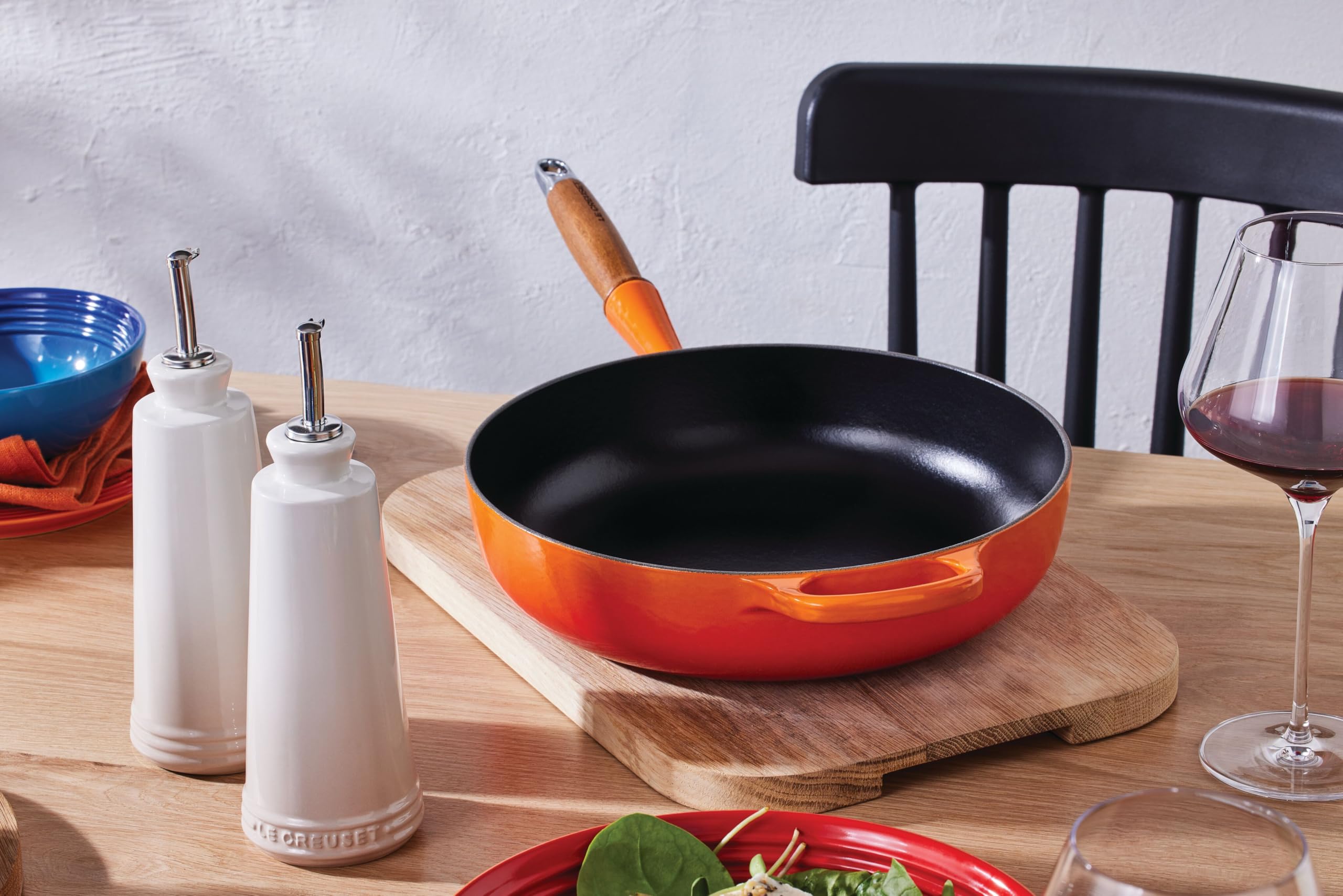 Le Creuset PG8042-10716 Signature Öl- und Essig-Set aus Steingut, je 284 ml, Baiser