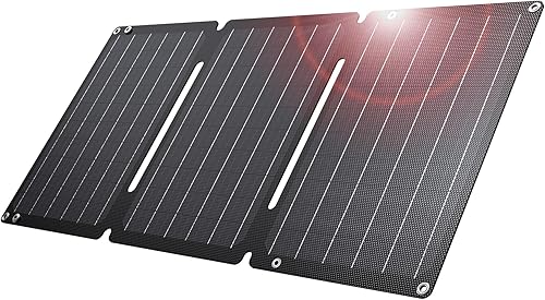 Cargador de panel solar BigBlue de 30 W Actualizado con carga rápida USB-A y USB-C, puertos DC, SolarPowa 30 panel solar portátil, resistente al