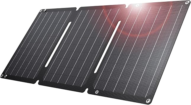 [Upgraded] BigBlue 30W Solar Panel Charger with Fast Charging USB-A and USB-C, DC Ports, SolarPowa 30 Portable Solar Panel, IP68 Waterproof, Compatible with iPhone, Samsung, iPad, Small Power Station