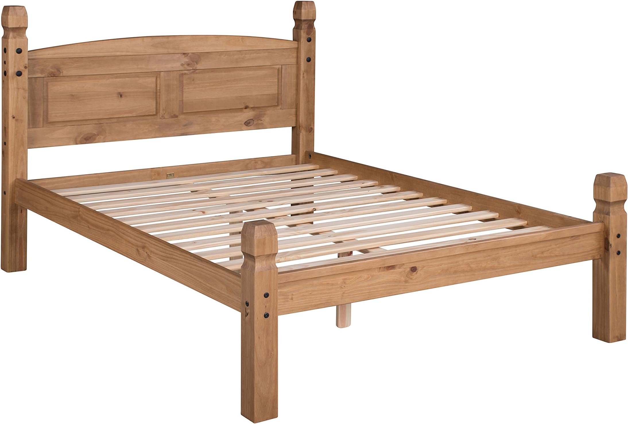 Aspire Beds Atlantic Solid Wood Shaker Bed Bed Frame, White With White