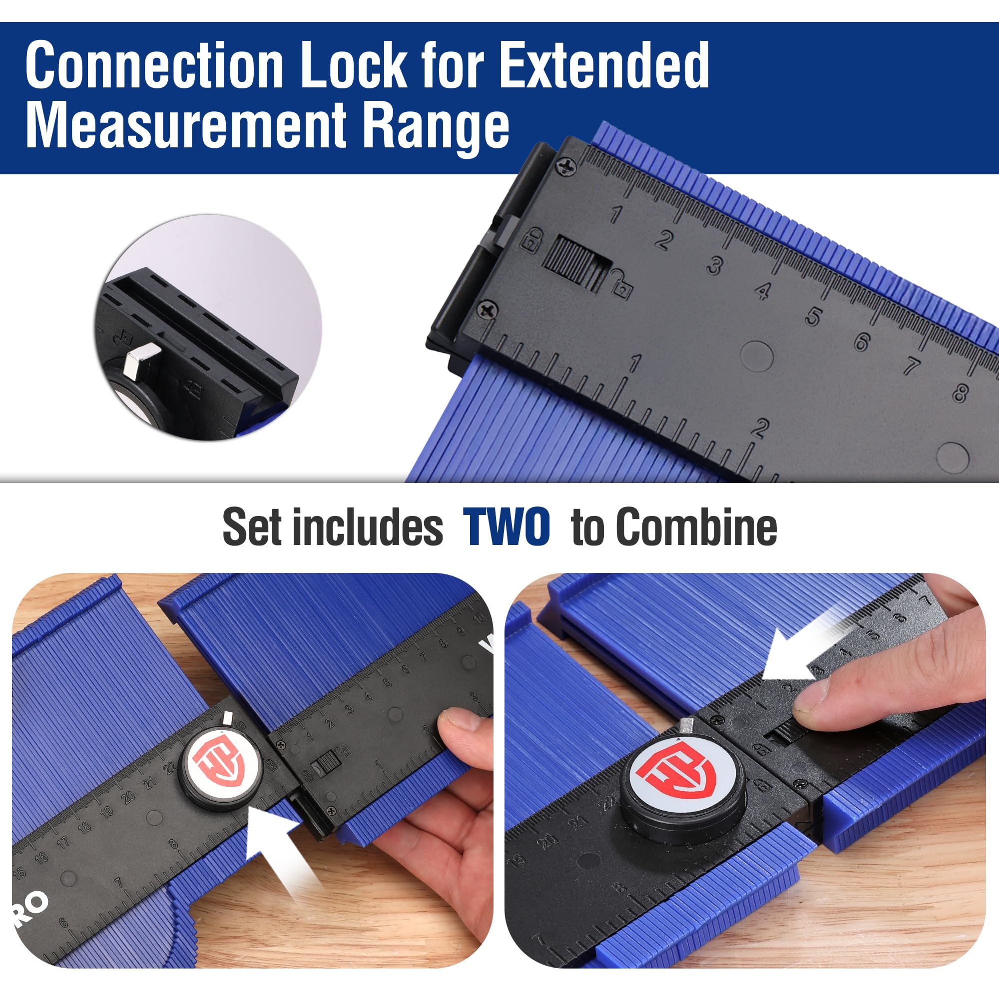 WORKPRO 2-Pack 25 CM Contour Gauge Duplicator, Marking Gauge with Lock, Adjustable Scribe Tool for Woodworking Construction - Image 4