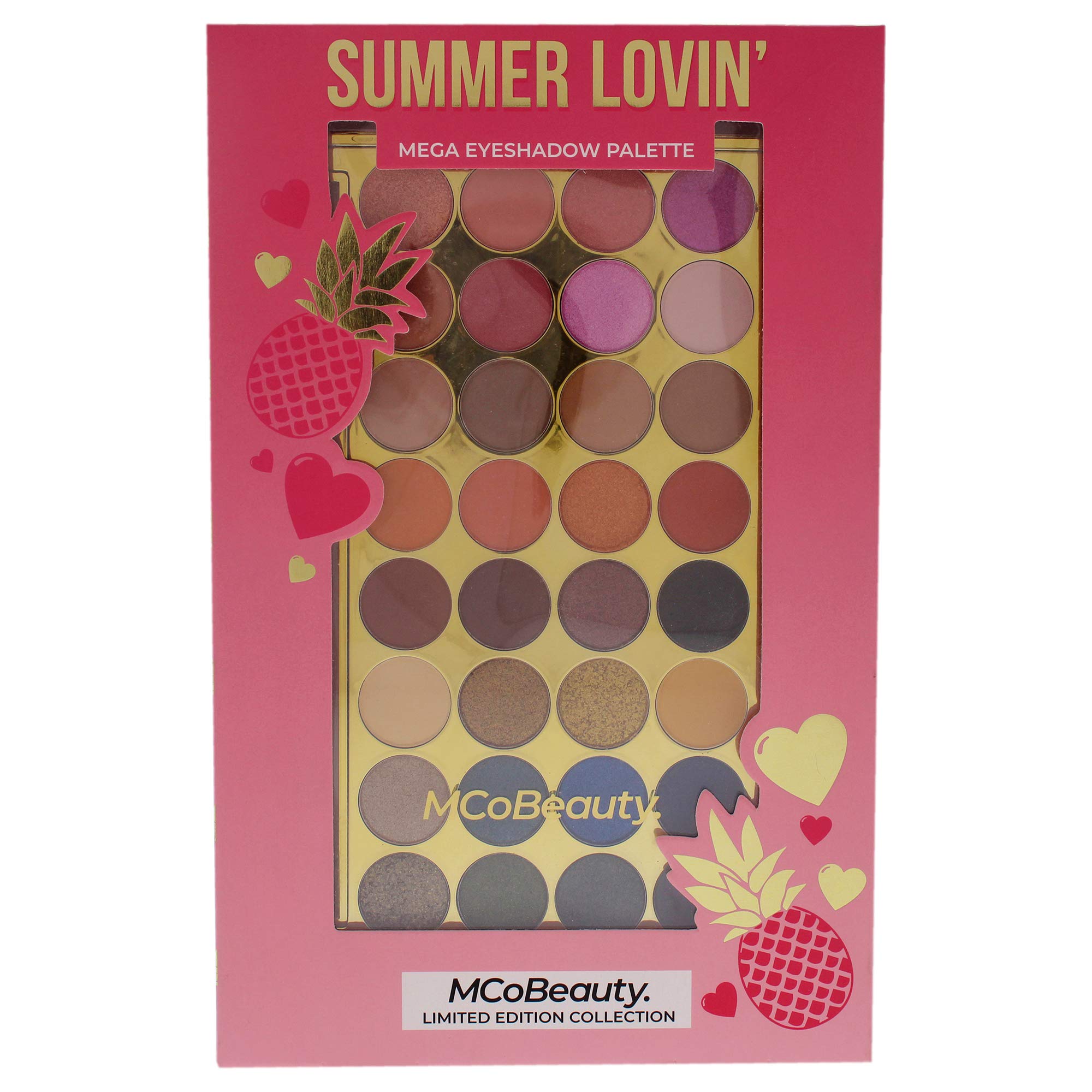 MCoBeauty Summer Lovin Mega Eyeshadow Palette - 32 Shades For Any And Every Summer Makeup Look - With Mattes, Metallics, And Shimmers - Easy Blending, Long Lasting Formula For All-Day Wear - 0.64 oz
