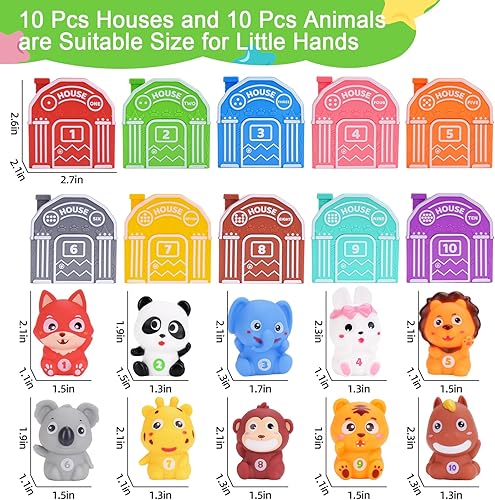 Miniatura 6 de Juguetes de aprendizaje para niños de 1, 2, 3, 4 años, 30 piezas de animales de safari para contar, combinar y clasificar, juguetes educativos para