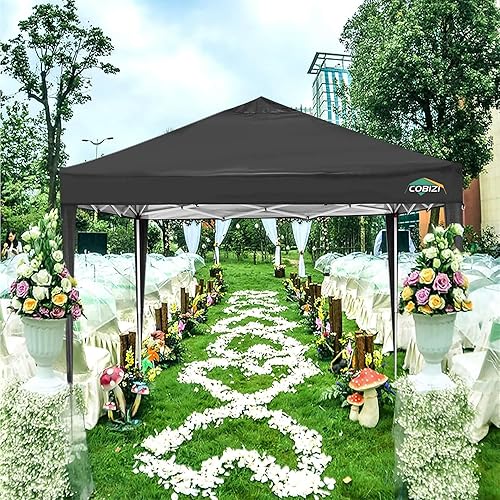 Miniatura 7 de COBIZI Tienda de campaña desplegable de 10 x 10 pies con 4 paredes laterales extraíbles, UPF 50+, impermeable, 10 x 10 pies, para uso comercial,