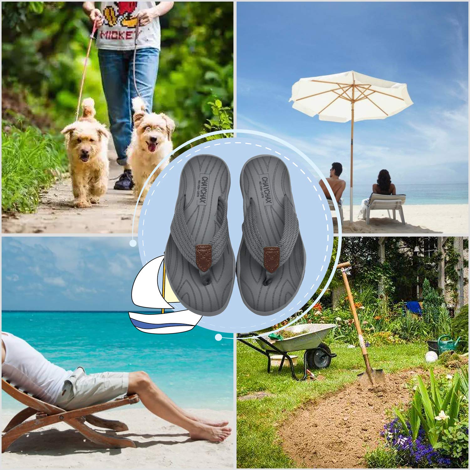 ChayChax Chanclas Hombre Deportivas Sandalias de Playa Antideslizante Verano Flip Flops