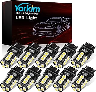 3157 LED Light Bulbs White Super Bright, 3056 3156 3156A 3057 4057 3157 4157 T25 LED Bulbs for Brake Lights, Backup Reverse Lights， Reverse Tail Lights - Pack of 10
