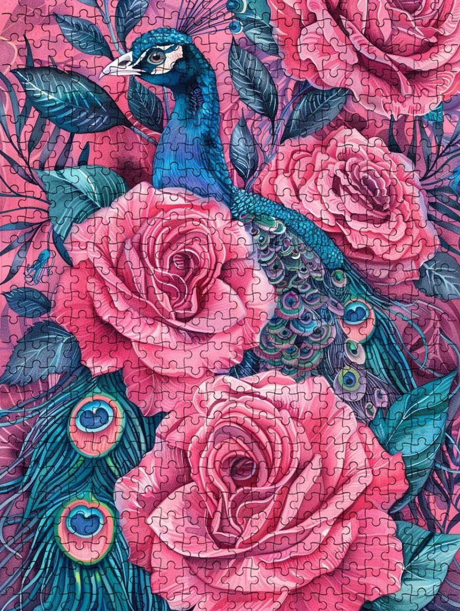 Puzzle 6000 Teile, Blumen Pfauen Puzzle Erwachsene 6000, Klassische Puzzles, Puzzlespiele für Die Ganze Familie, Mit Schöner Verpackung, Dekoration Puzzles und Geschenke FNKL3-507