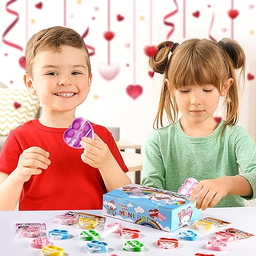 Miniatura 5 de Regalos para el día de San Valentín para niños 28 tarjetas de San Valentín con mini juguetes para la ansiedad regalo de intercambio de San Valentín