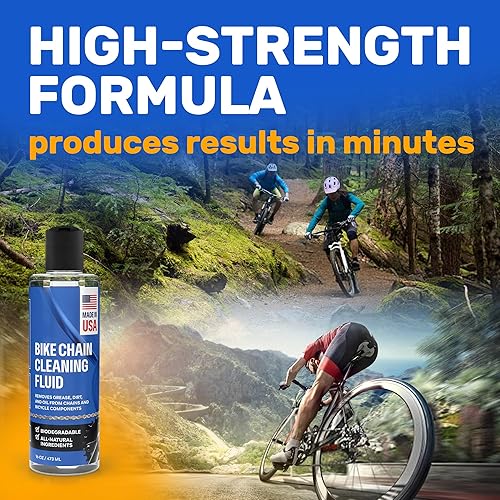 Miniatura 3 de Líquido de limpieza de cadenas y componentes de bicicletas, desengrasante de cadena de 16 onzas funciona en cuestión de minutos, fabricado en