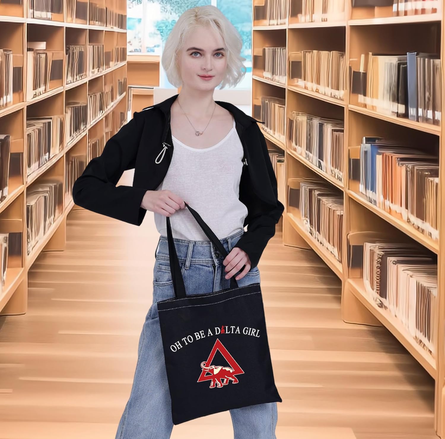 G2TUP Elephant Sorority Makeup Bag Oh To Be A Girl Cosmetic Pouch with Zippered Pocket for Women Girls (Oh To Be BL TG) - Image 7