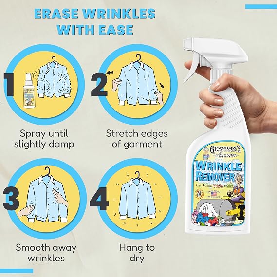 Grandma's Secret Wrinkle Remover Spray - Easily Removes Wrinkles & Odors - Wrinkle Release, Fabric Refresher Spray, Chlorine, Bleach and Toxin-Free - 16 Fl Oz (Pack of 2)