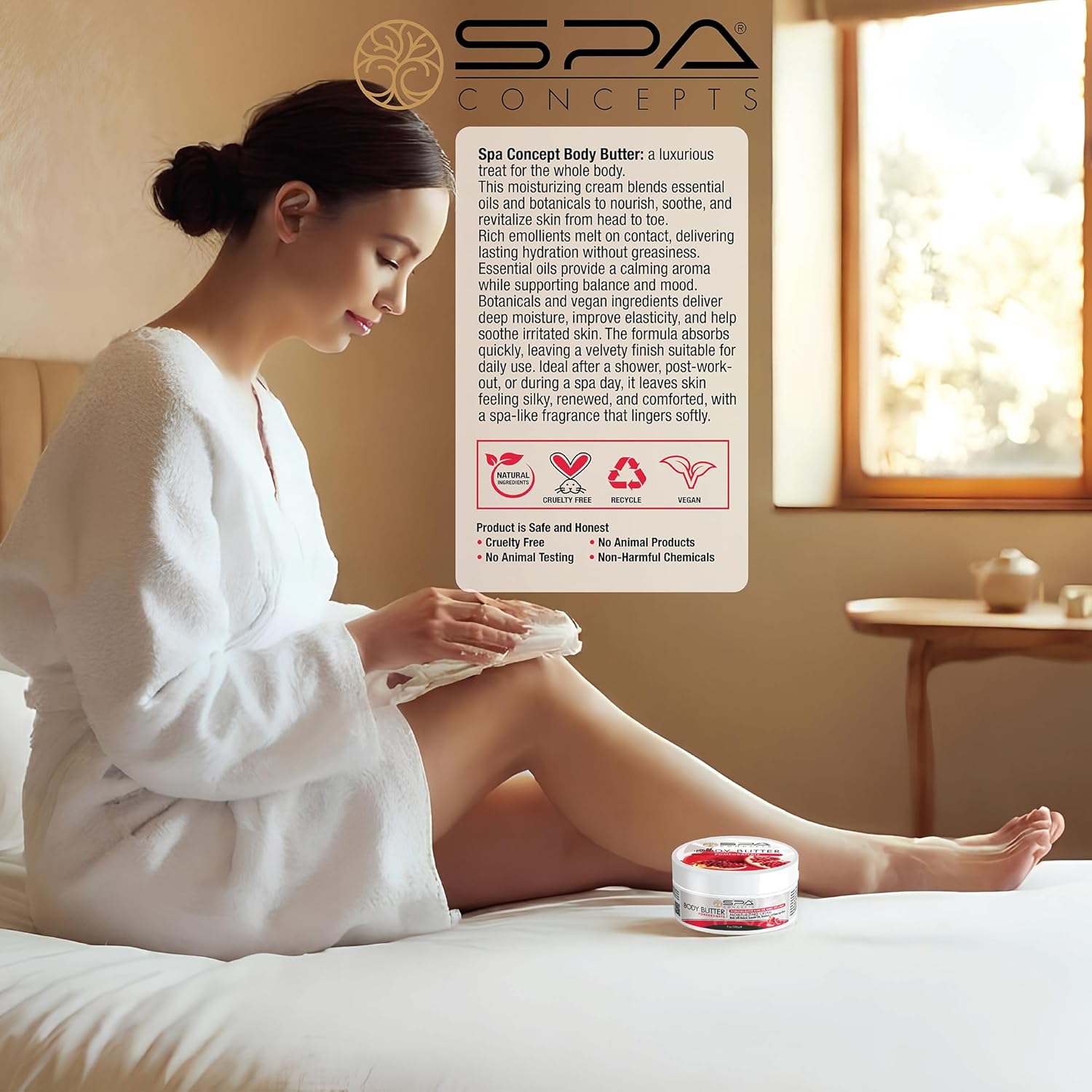 Body Butter & Sugar Scrub Set - Spa Concepts Luxury Hydrating Body Butter (8 oz) + Exfoliating Sugar Scrub (12 oz) - Moisturizing Spa Treatment- 2 Count Bundle