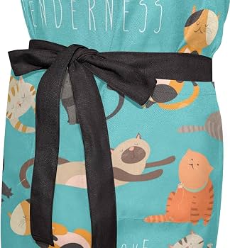 Lustige Katzenschürze Für Männer & Frauen – Wasserdicht, 2 Taschen, 68,6x78,7 Cm, Verstellbar, Für Küche, Garten & Dekoration