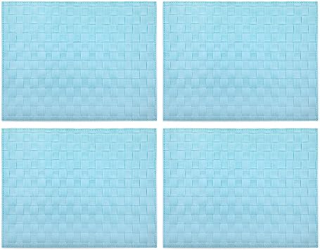 Saleen Rectangular Placemat Pastel Blue, Set of 4 4 Items