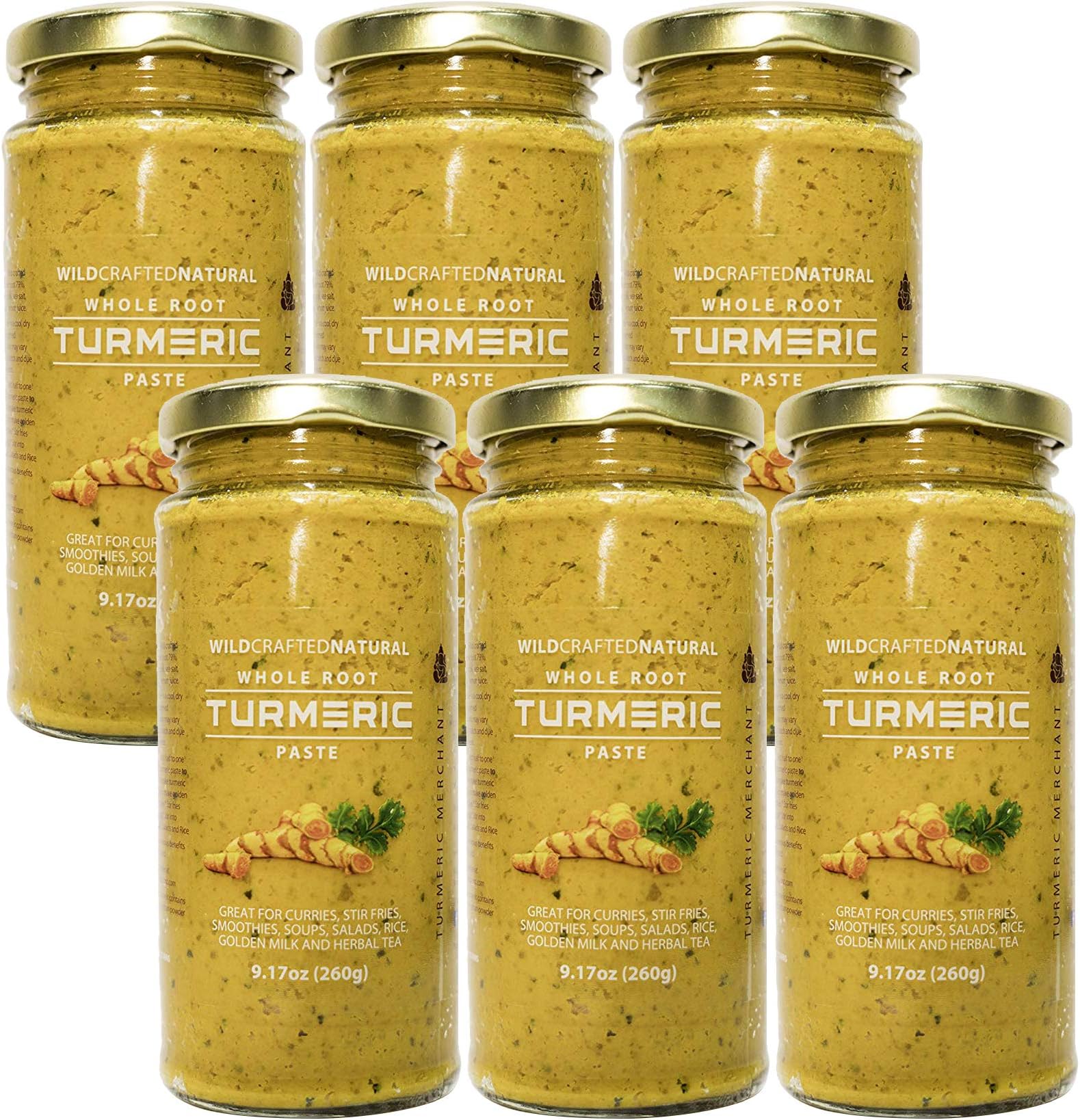 Traditional Merchant Organic Wild Crafted Whole Root Turmeric Paste 9.17 OZ (Pack - 6)