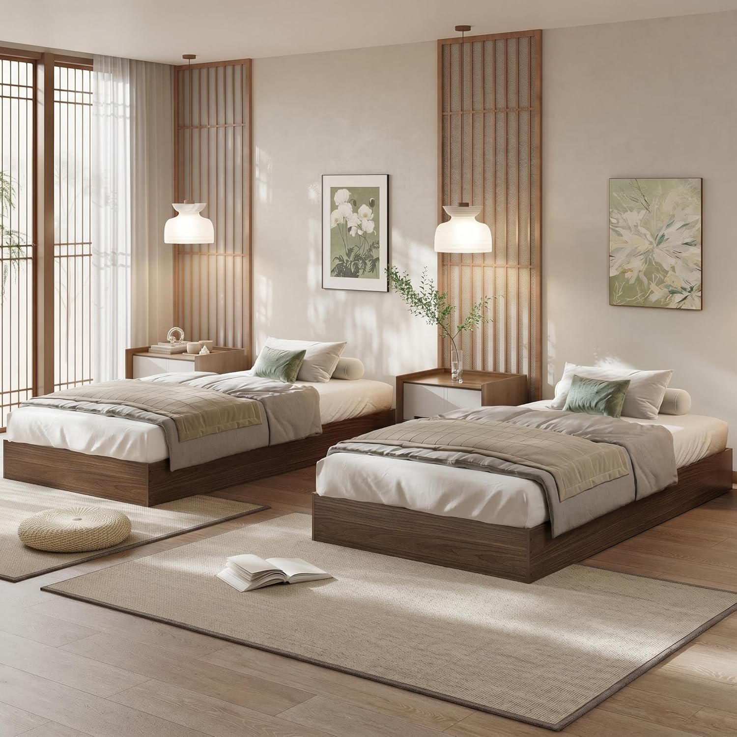 GarveeHome Twin Size Wood Platform Bed Frame, Wooden Bed Frame No Headboard, Wood Slat Support, No Box Spring Needed, Easy Assembly