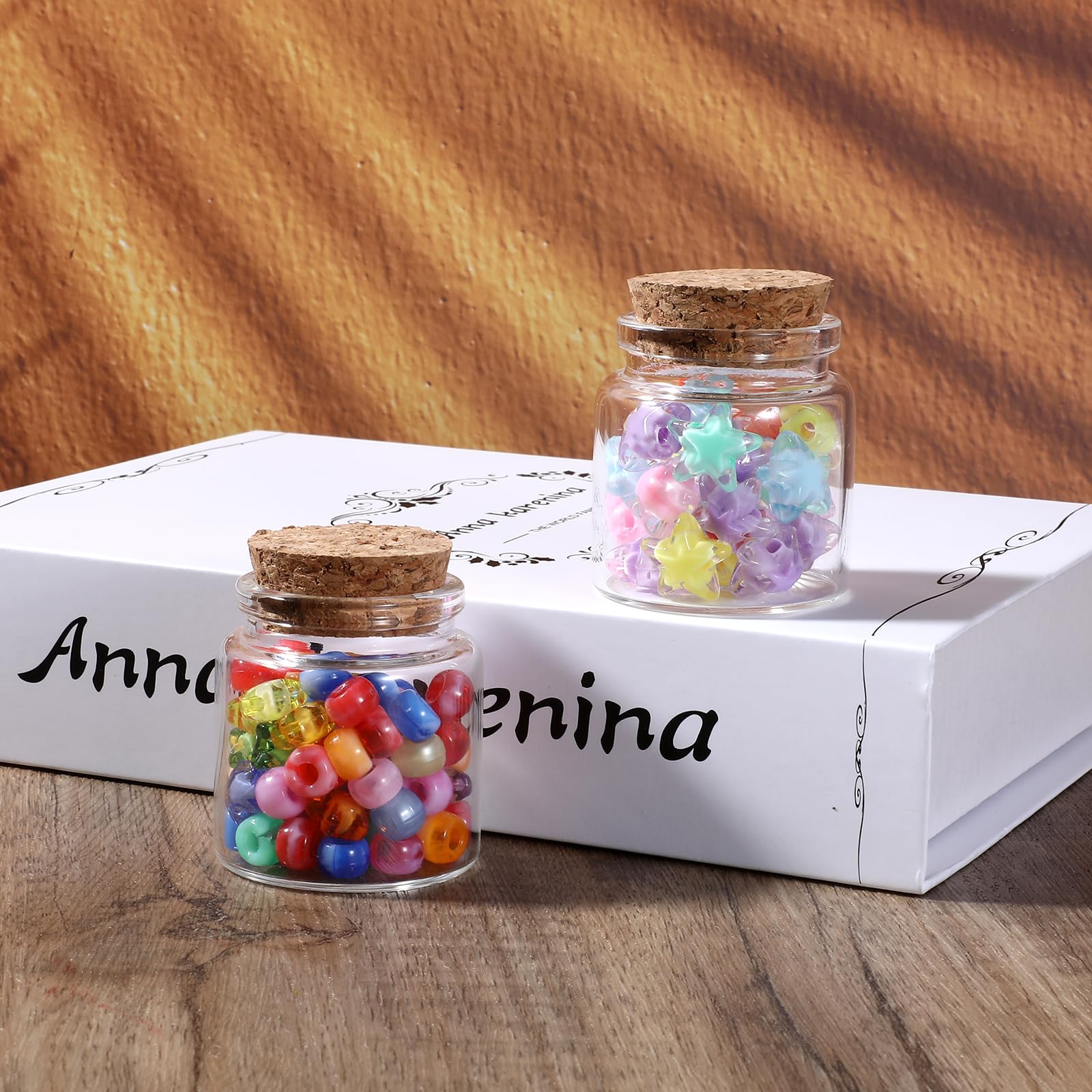 Tucnoeu 4 małe szklane butelki z pustą korkiem, 50 ml, mini butelki szklane do napełniania korkiem, słoiki na przyprawy, słoiki na przetwory, do dekoracji na imprezę i przyprawy kuchenne