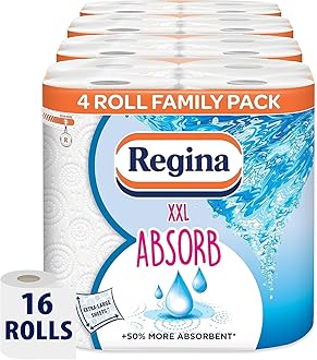 XXL Absorb Kitchen Towels – 16 Rolls Per Pack, Super Absorbent 2-ply sheets, 75 Extra-large Sheets Per Roll, 50% More Absorbent Than Previous XXL Products, Easy Open Pack, 60% PCR Plastic