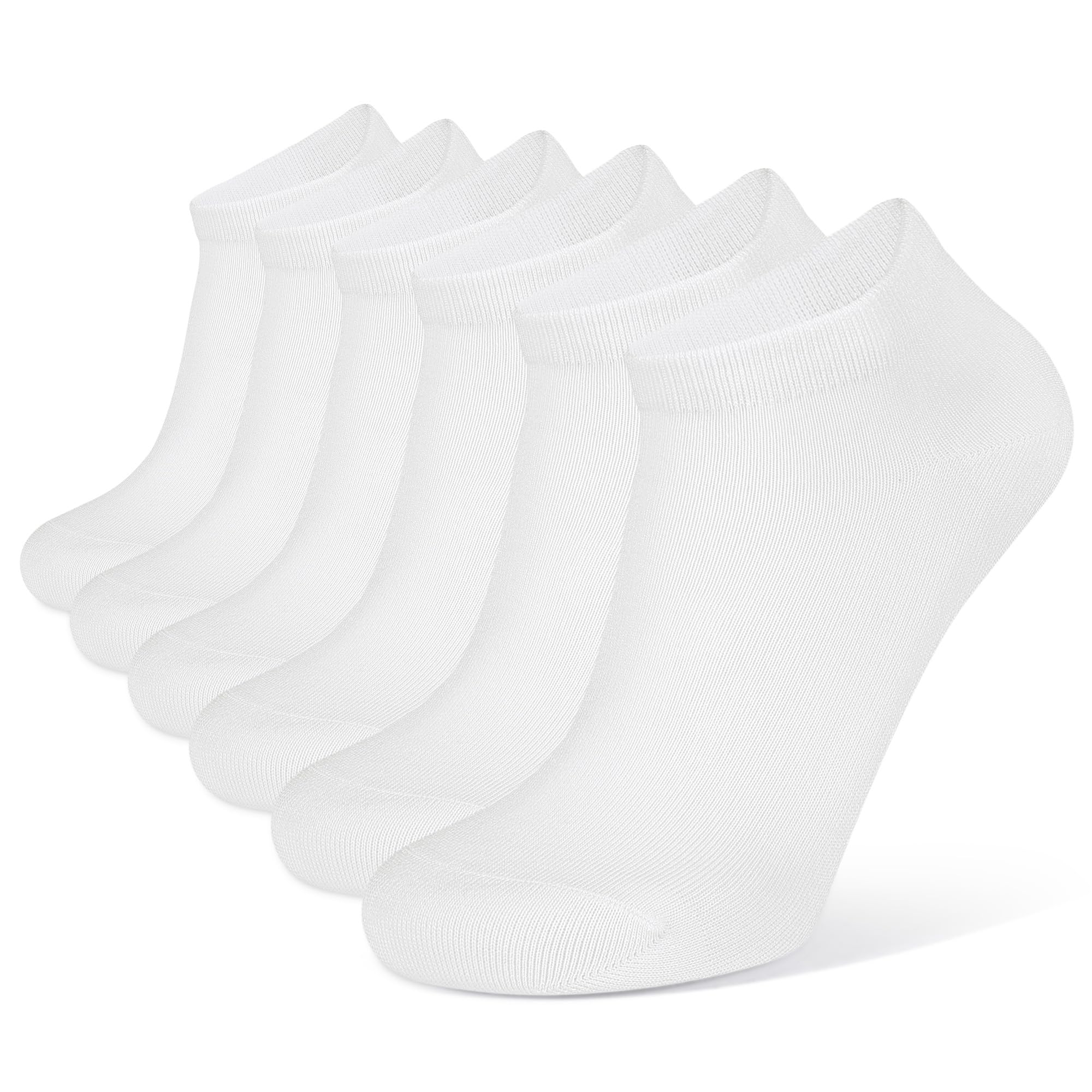 Closemate 6 Calcetines Tobilleros de Bambú Hombre Mujer Transpirables Calcetines Cortos Verano Sin Costuras Calcetines Finos de Secado Rápido Calcetines Bajos de Trabajo Blanco Negro Gris