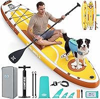 ZLX 10'6" Inflatable SUP Paddle Board - Patented Square Fin for 30% More Stability, Non-Slip Deck, Premium Kit for Adults, Beginners, Yoga, Fishing