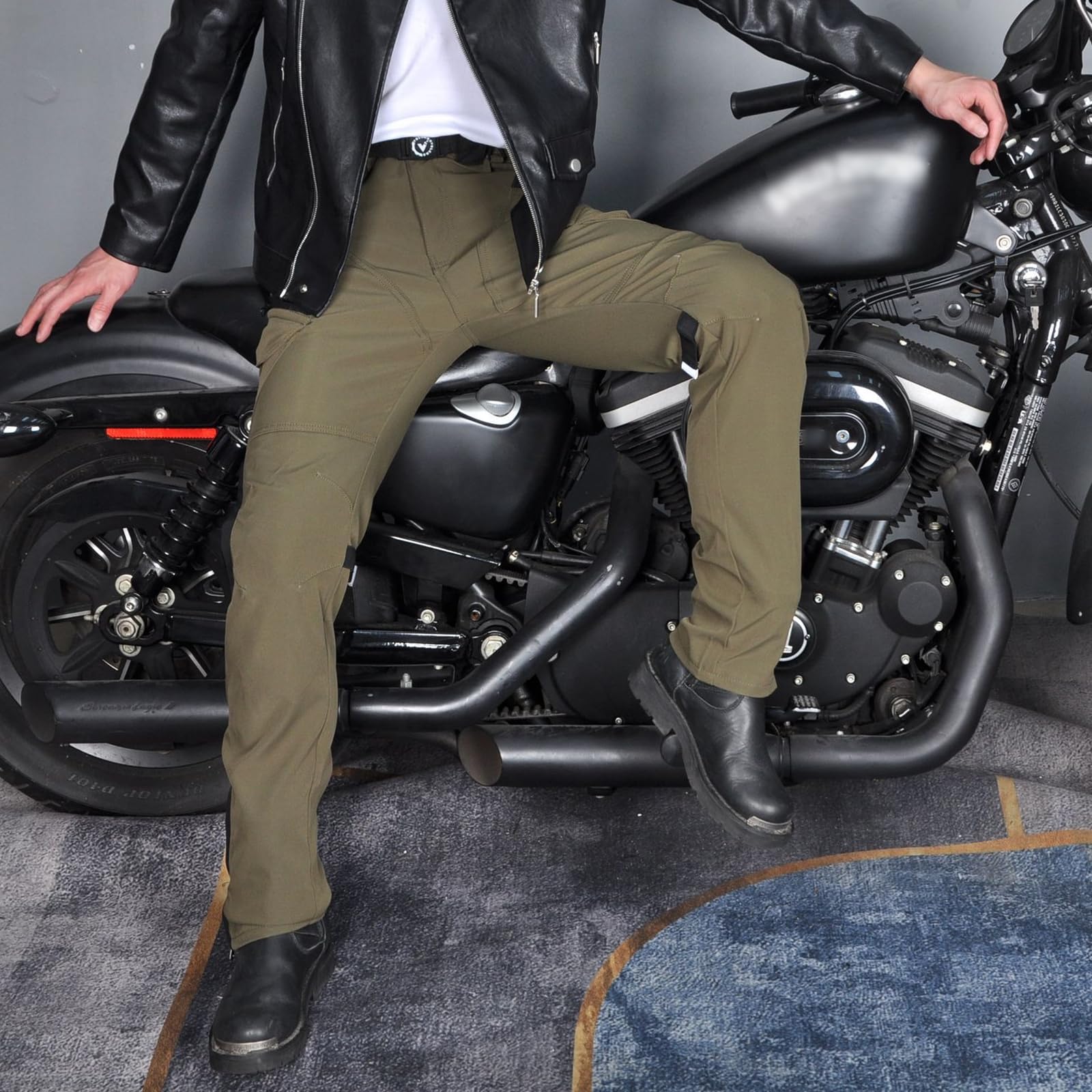 Pantalon Cargo de Moto Femme avec Ceinture Casual Vintage Racing Vélo Coupe-Vent Résistance à l'eau Homme Pantalon de Protection Vêtements de Sécurité avec Amovible Améliorée Protéger Pads