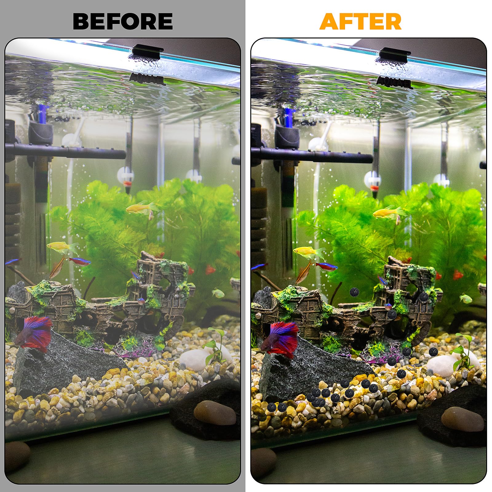 Palline Filtranti Biologiche 100 Pezzi 16 mm Bioballs per Pulizia Acquario Bio Filtro Poroso