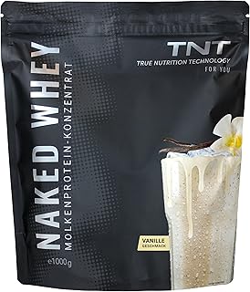 TNT Naked Whey Protein Pulver (1kg) • Eiweißpulver mit Laktase für Protein Shake, Backen & Kochen • Tolle Löslichkeit & leckerer Geschmack (Vanilla)