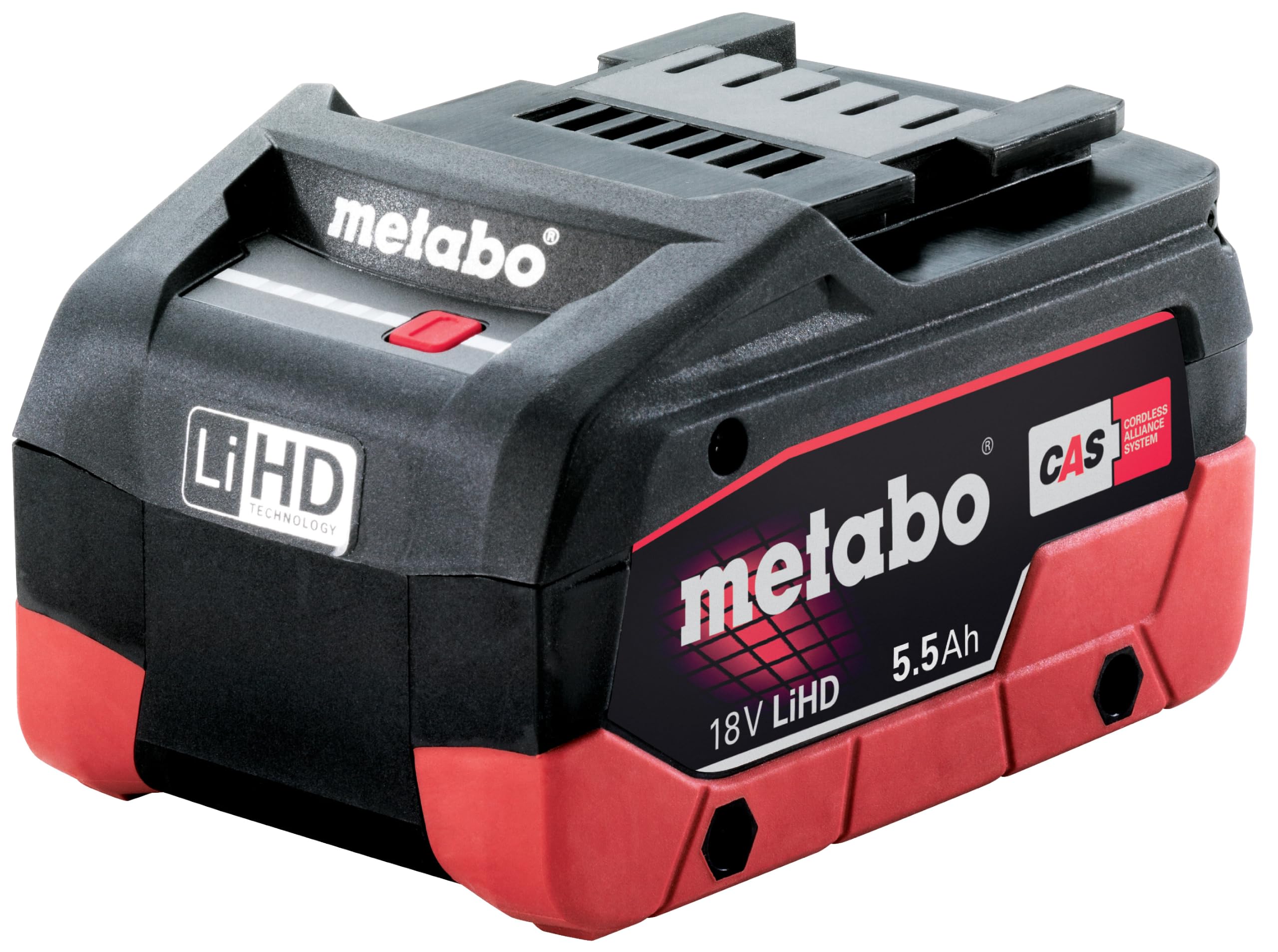 metabo LiHD Akkupack - 18 V / 5.5 Ah - Hochleistungs-Batterie für Lange Laufzeiten, intelligente Akkuverwaltung, AIR Cooled Ladetechnologie - Akku für anspruchsvolle Anwendungen