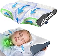 Derila Cervical Neck Pillow for Sleeping - Support Pillow for Back, Stomach, Side Sleeper Contour Memory Foam Pillows for Shoulder Relief, for Women 19.7" x 11.8" x 3.9"