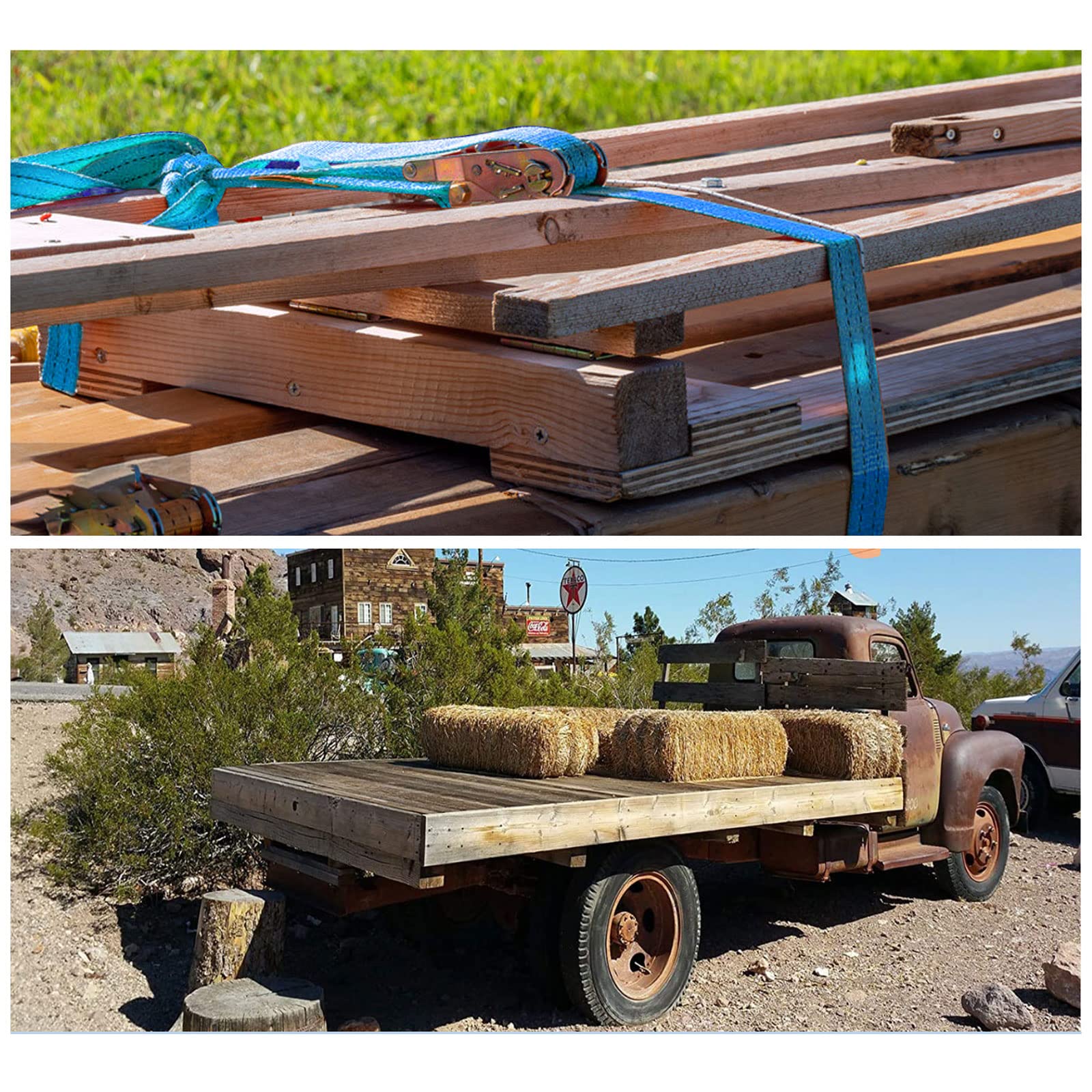 2 sangles à cliquet de 3000 kg, Sangle d'ancrage avec tendeur à cliquet et crochets 10 m, sangle à cliquet 50 mm, sangle de tension à cliquet, Sangle de fixation à cliquet Ratchet