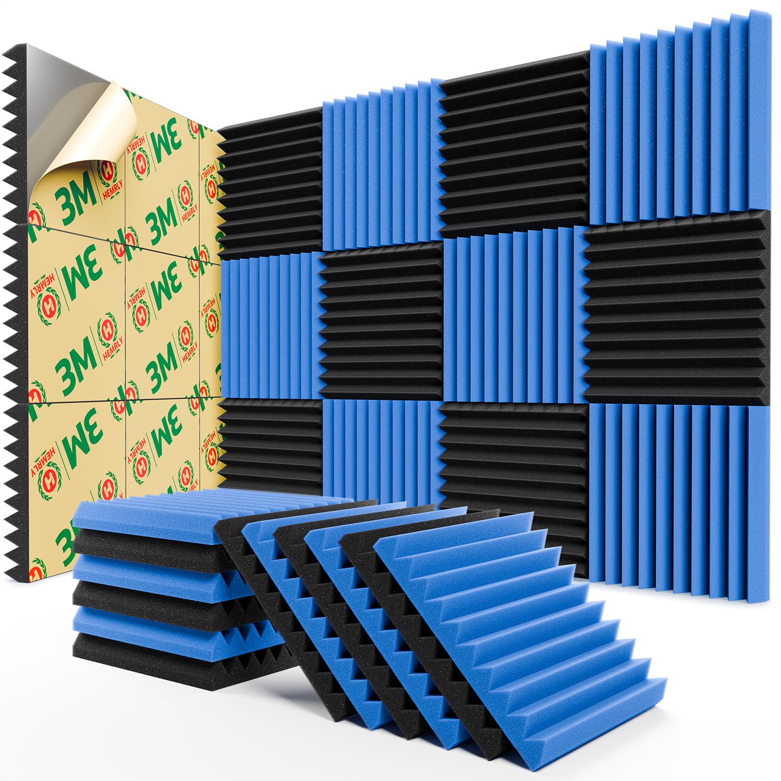 12 Pack Acoustic Panels Self-Adhesive, 1" X 12" X 12" Quick-Recovery Sound Proof Foam Panels, Acoustic Foam Wedges High Density, Soundproof Wall Panels for Home,Studio,Gaming -Black — Amazon image 11