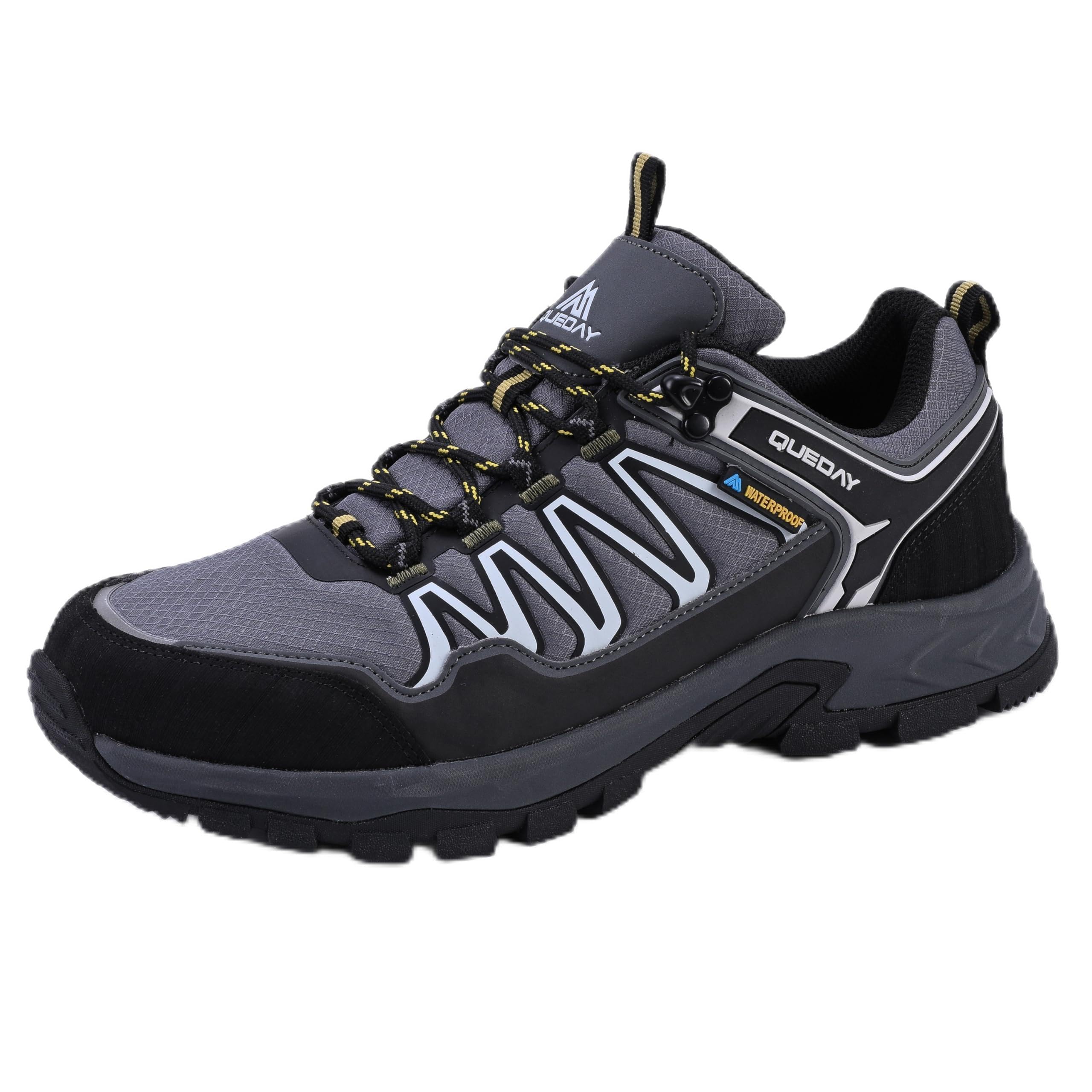 queday Waterproof Hiking Shoes Mens Lightweight Walking Shoes Daily Hike Trekking Trail Outdoor Camping Climbing-picture-53