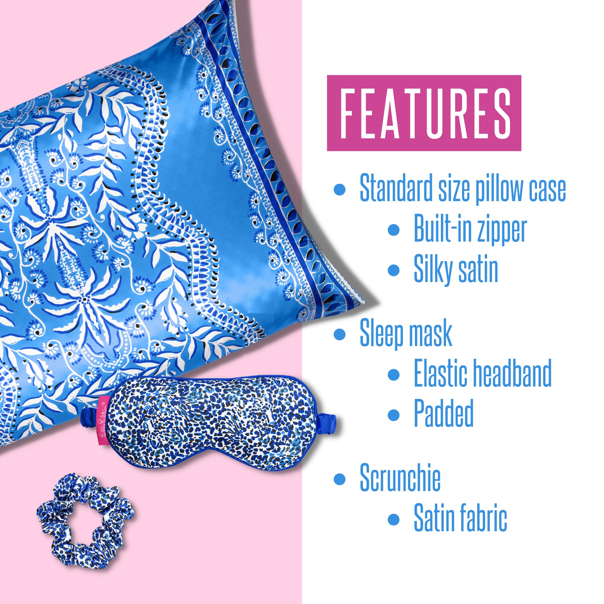 Amazon.com: Lilly Pulitzer Silk Pillowcase and Eye Mask Set  display picture 3