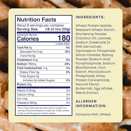Miniatura 3 de Phoros Nutrition - Mezcla de proteína para panqueques y waffles proteicos, 1.06 onzas de proteínas, baja en carbohidratos, alta proteína, apta para