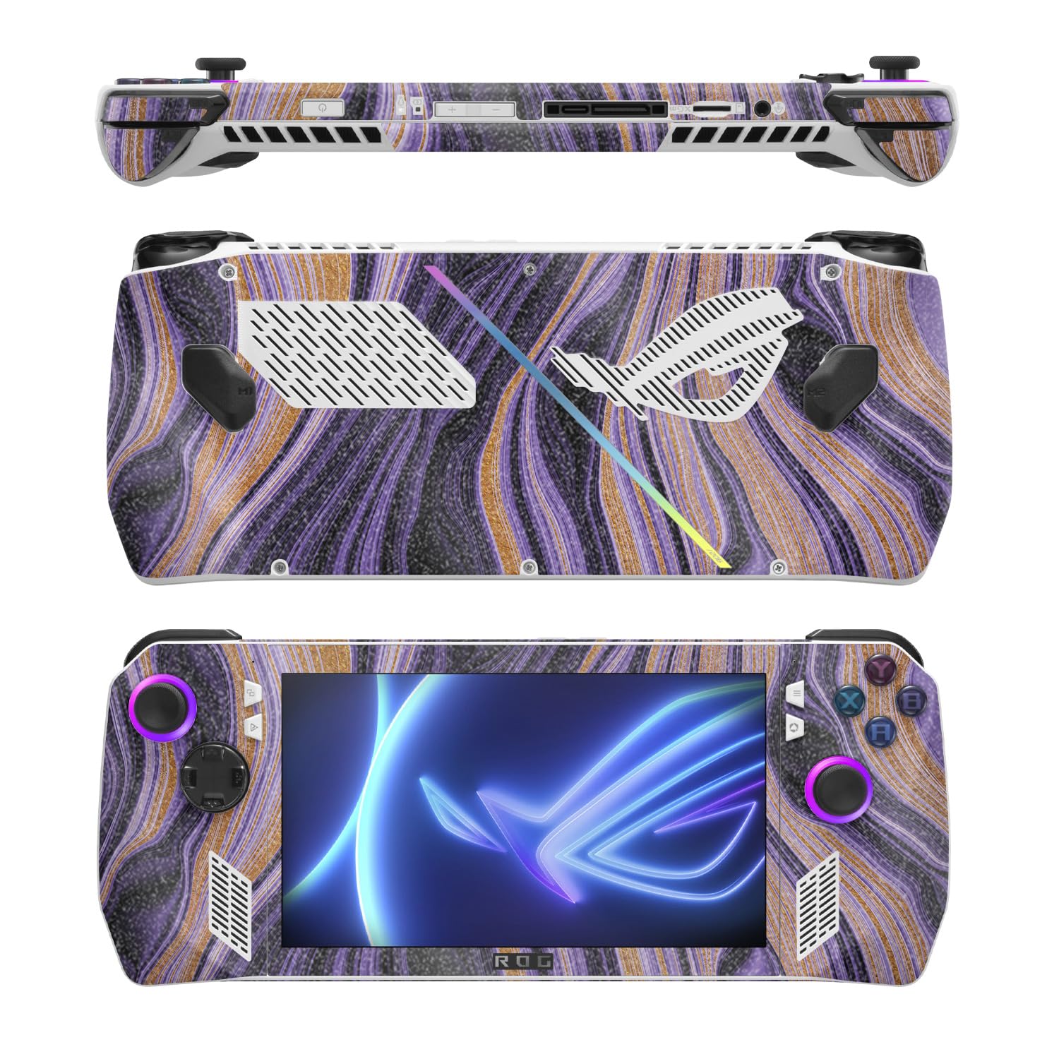 MightySkins Glossy Glitter Skin Compatible with Asus ROG Ally - Purple Jewel | Protective, Durable High-Gloss Glitter Finish | Easy to Apply
