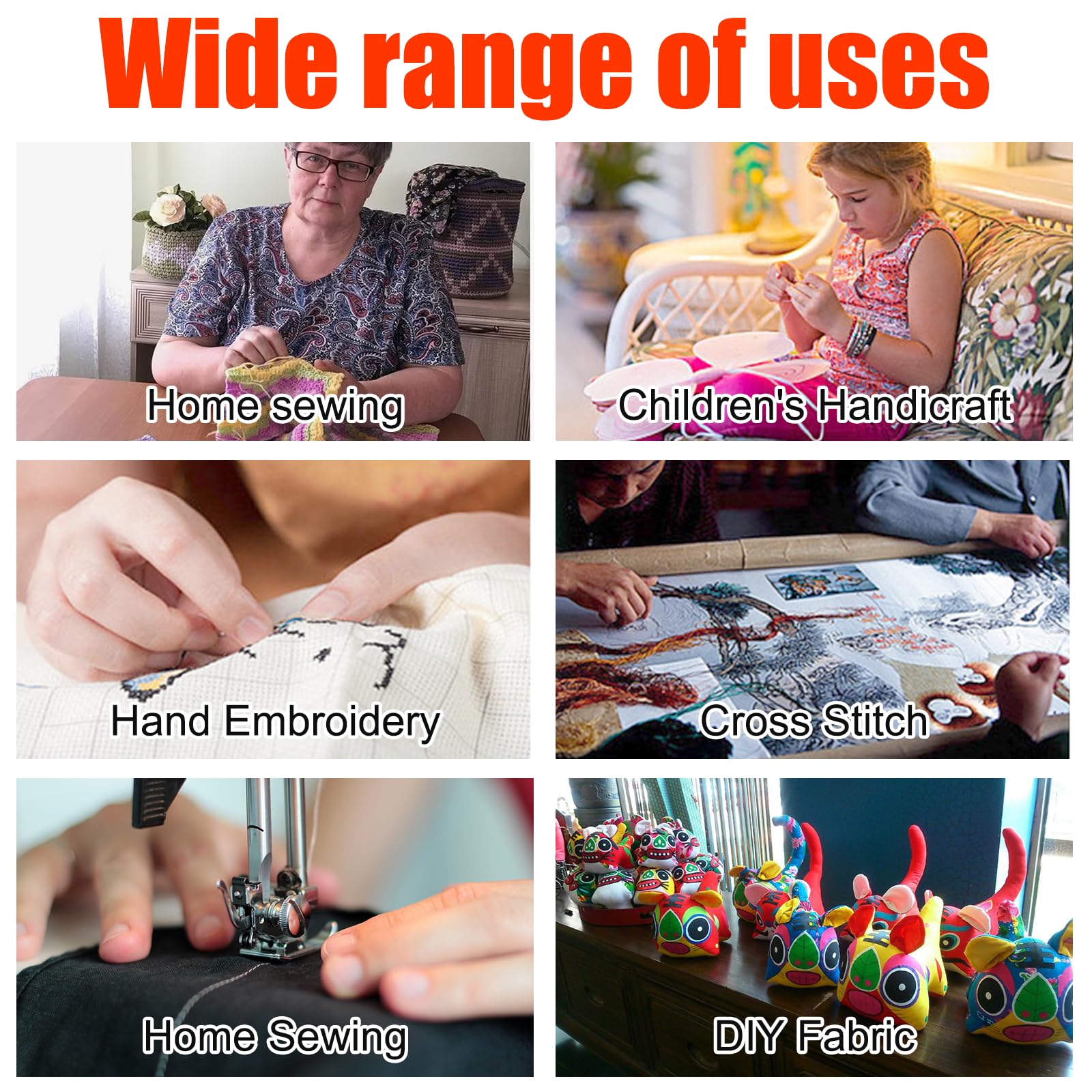 Kit Punto Croce Per Principianti - Include 50 Fili Colorati, 2 Cerchi, Carta Transfer E Tutti Gli Accessori Per Ricamare - Foto 9