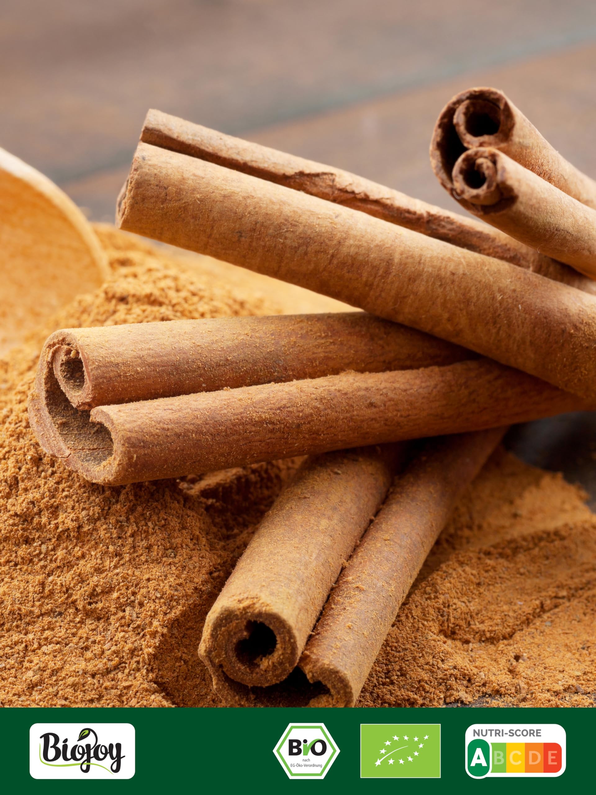 Biojoy Canela de Ceylan en Polvo Ecológica 250 g, Ceilán Canela molida Cinnamomum verum