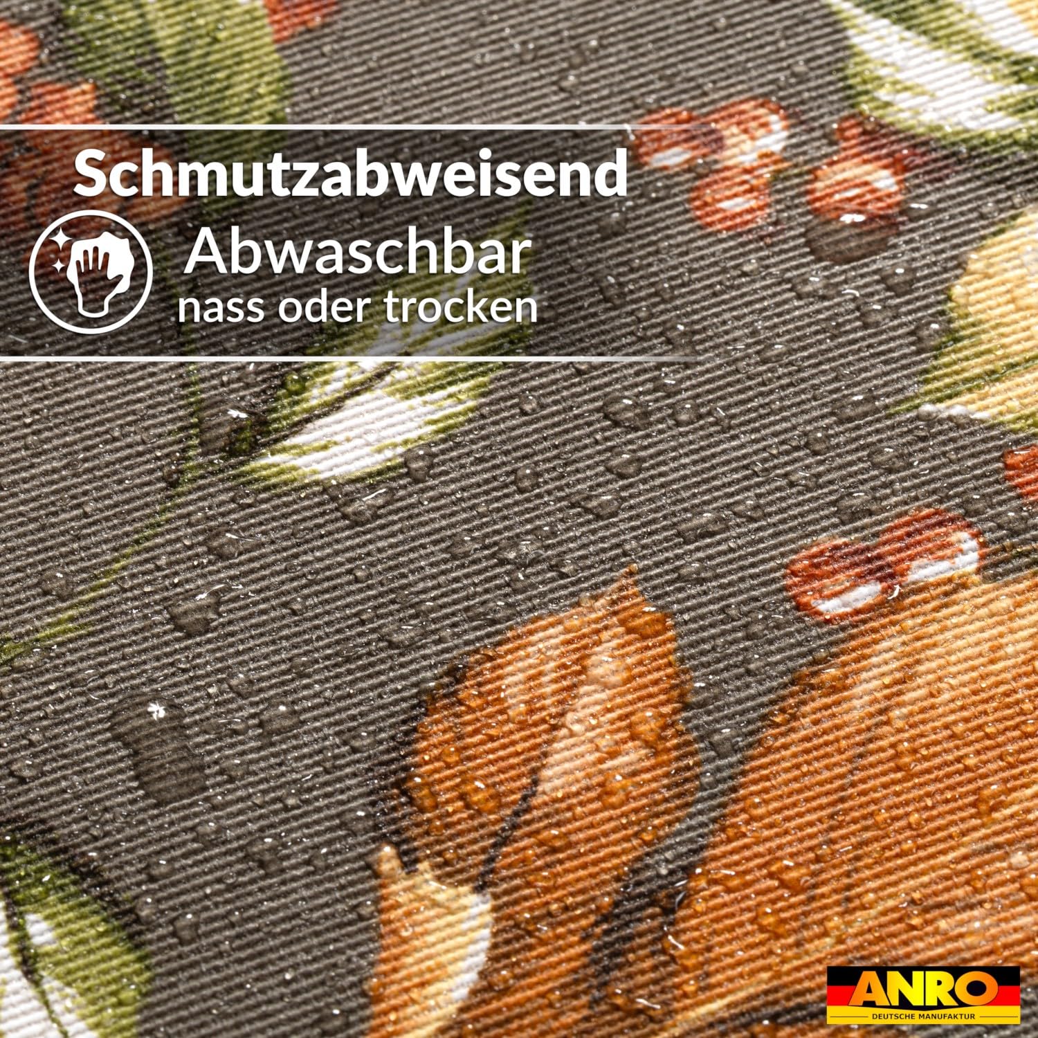 ANRO Tischdecke abwaschbar Herbst mit Saum oval 220x140 cm Tischwäsche