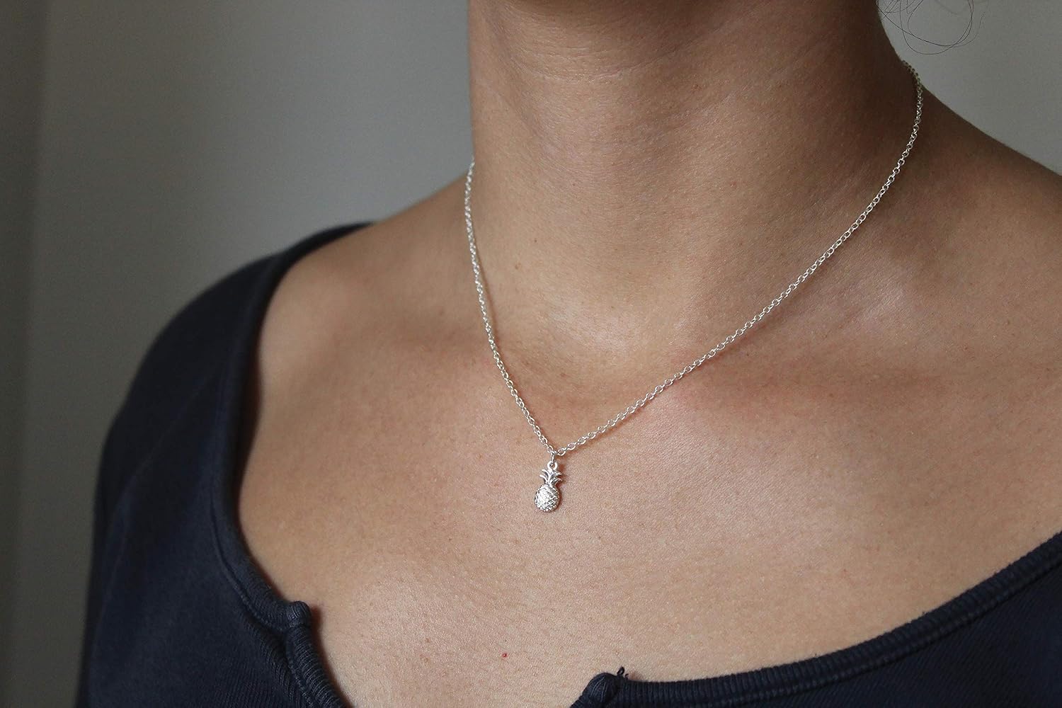 Lucky Feather Pineapple Necklace | Christmas Stocking Stuffer | 14K Gold Dipped Pendant | Pineapple Gifts for Daughter, Sister, or Friends | Cute Dainty Pendant Jewelry Gift For Women & Teen Girls