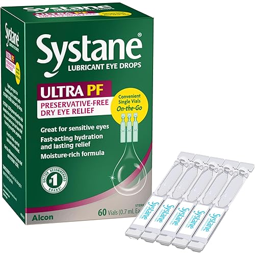 Systane Ultra Lubricant Eye Drops, 60 Count (Pack of 1), (Packaging may vary)