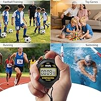 Vista 7 de FCXJTU Digital Simple Stopwatch Timer, No Bells, No Alarm, Simple Basic Operation, Silent, Clear Display, ON/Off, Large Display for Swimming Running