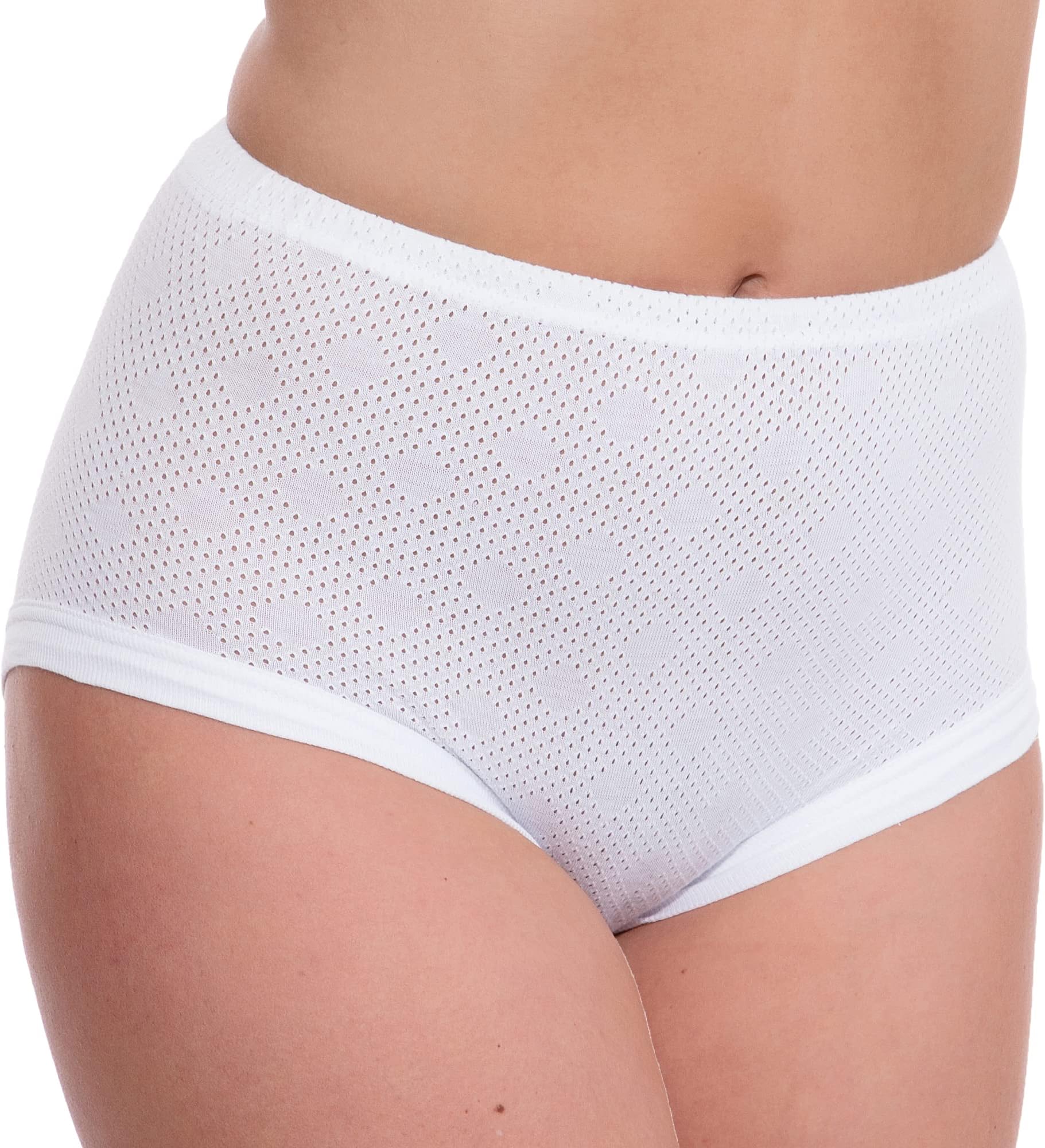 UndercoverLadies 100% Cotton Airtex/Interlock Cuff Leg or Pantee Knickers, UK 10-28, 3 Pairs, Women's, Female Audience