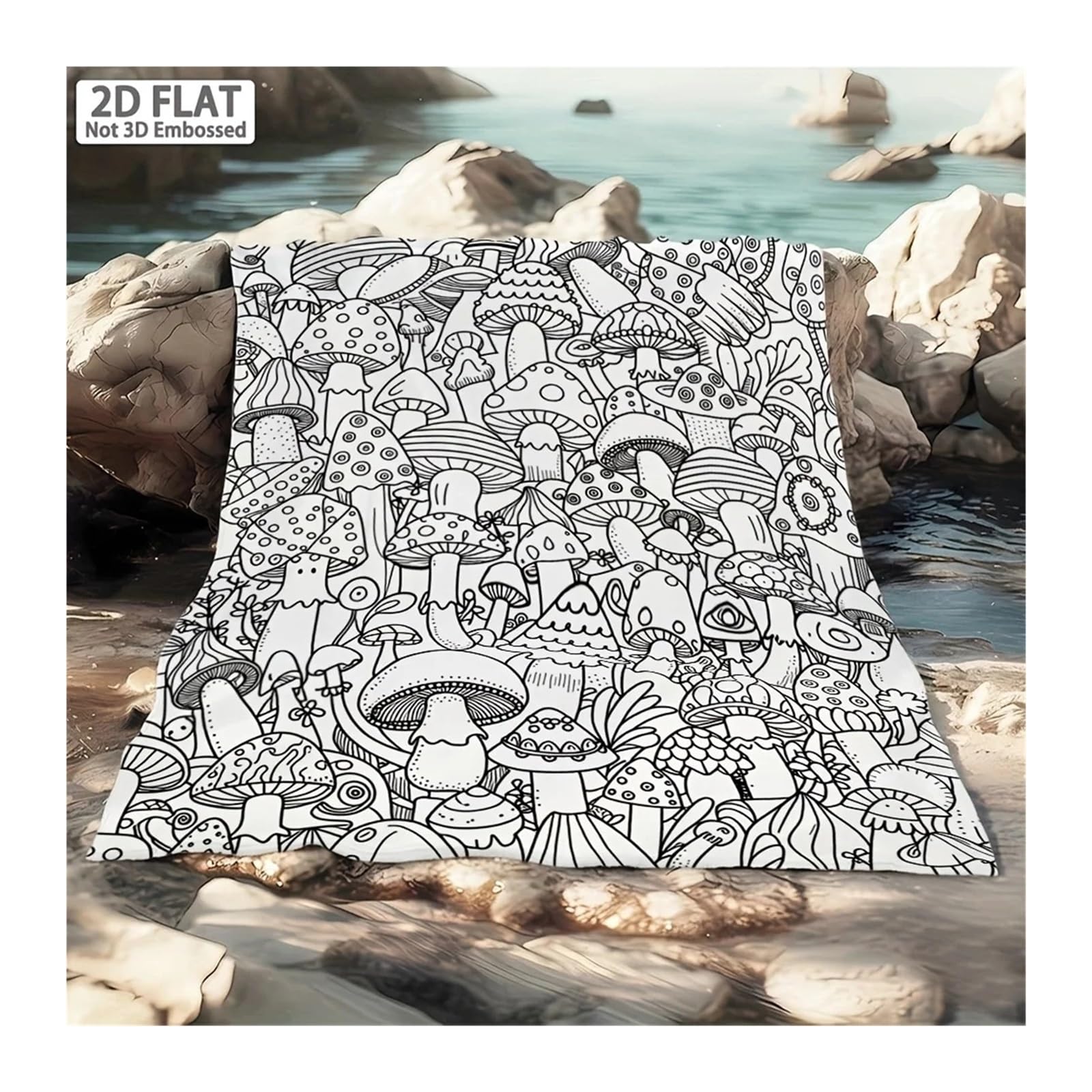 coperta da colorare Coperta da tiro colorare con funghi Graffiti(100x130cm39x51in)