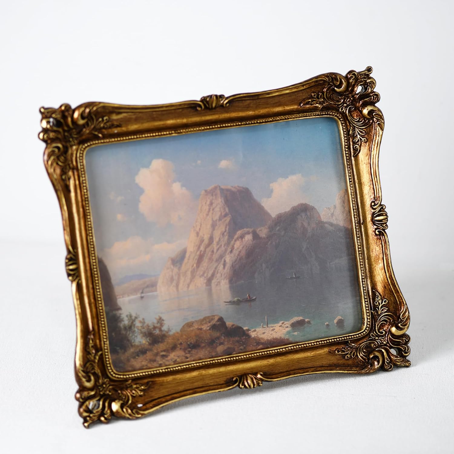 Funly mee Vintage 8x10 Picture Frame Antique Gold Photo Frame for Tabletop & Wall Mounted