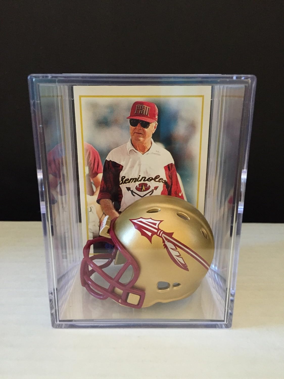 Florida State Seminoles NCAA Helmet Shadowbox w/ Coach Bobby Bowden card