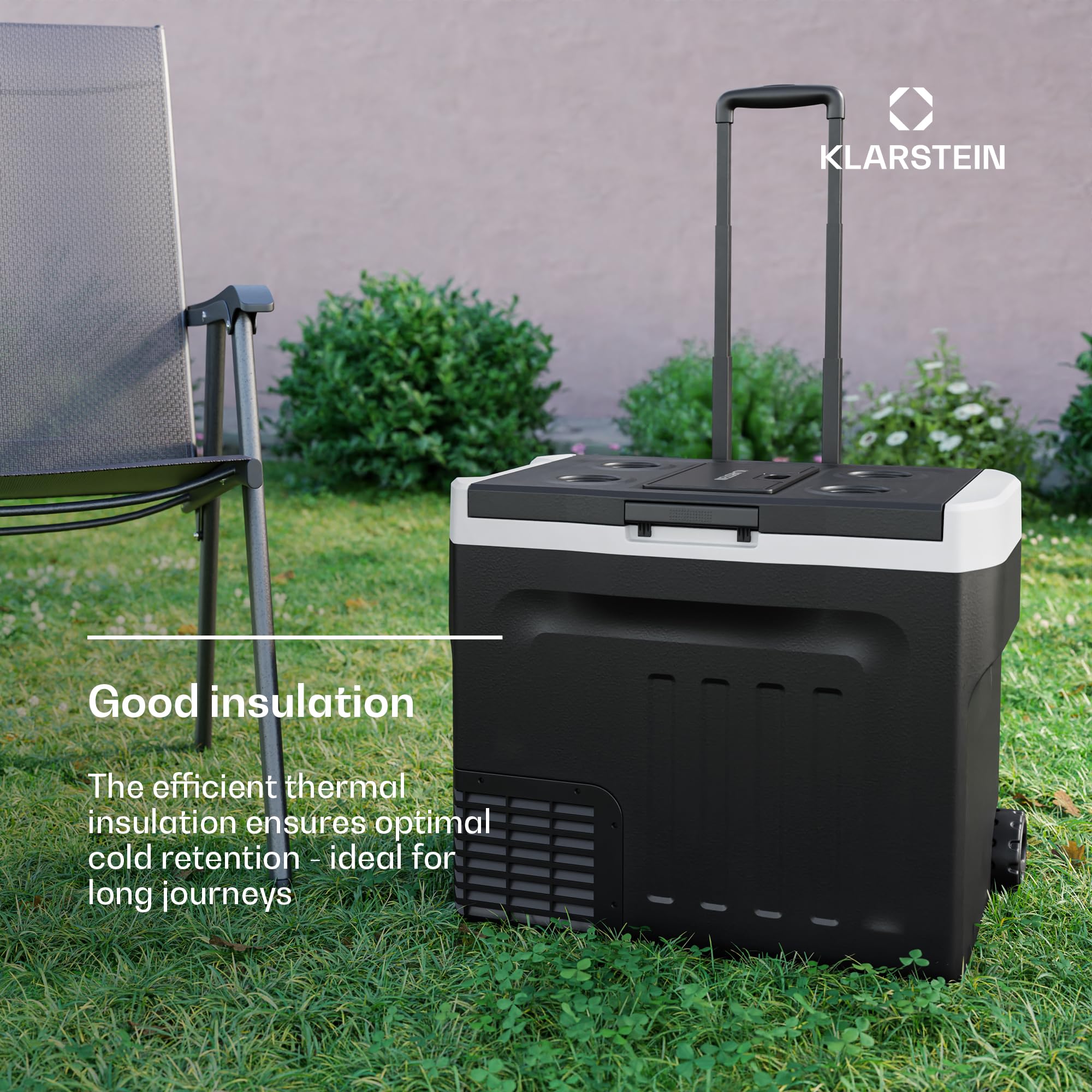 Klarstein PolarForce 40-Liter- Kühlbox – Elektrische Kompressor-Kühlbox mit LCD-Bedienfeld, -20°C bis 20°C, Dual Power (12V/230V), ECO-Modus, Ideal für Camping und Road-Trips, Gefrierbox